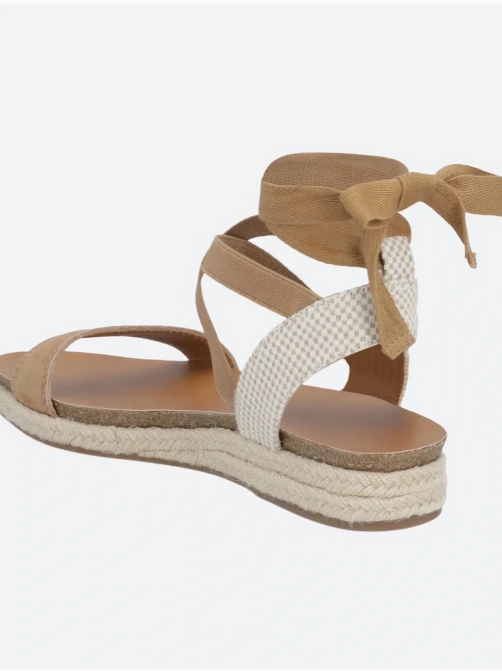 Lucky Brand Tan Lace-Up Espadrille Sandals